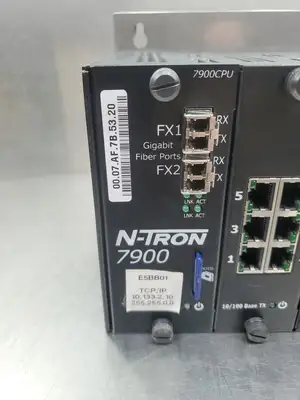 USED N-TRON 9000B Dock w/79002CPU, (2) 9006TX, (2) 9000FP Cards