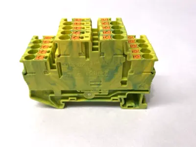 USED PHOENIX CONTACT PTTB 2,5-PE DOUBLE LEVEL TERMINAL BLOCK LOT OF 5
