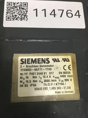 USED SIEMENS 1FK6083-6AF71-1TH0 WG