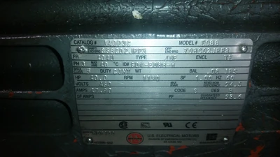 US Motors 40HP; 1190RPM; 460V; Frame: 404U G04-E088-M