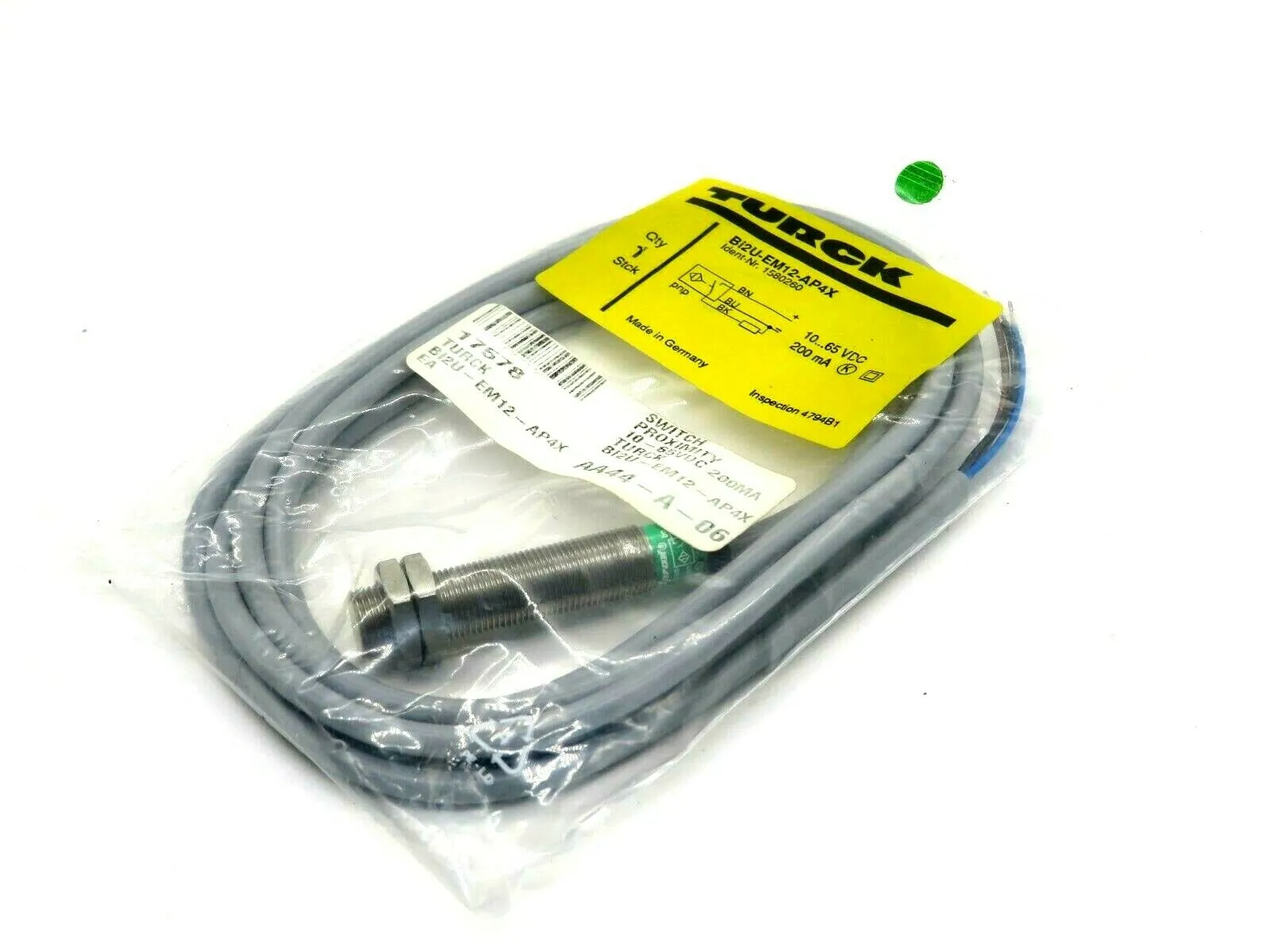 NEW TURCK ELEKTRONIK BI2U-EM12-AP4X PROXIMITY SWITCH BI2UEM12AP4X