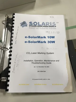 ADVANCED Solaris e-SolarMark 30W CO2 Laser Marking System/Engraver