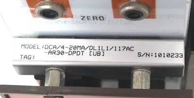 USED MOORE INDUSTRIES DCA/4-20MA/DL1L1/117AC-AR30-DPDT DC CURRENT ALARM