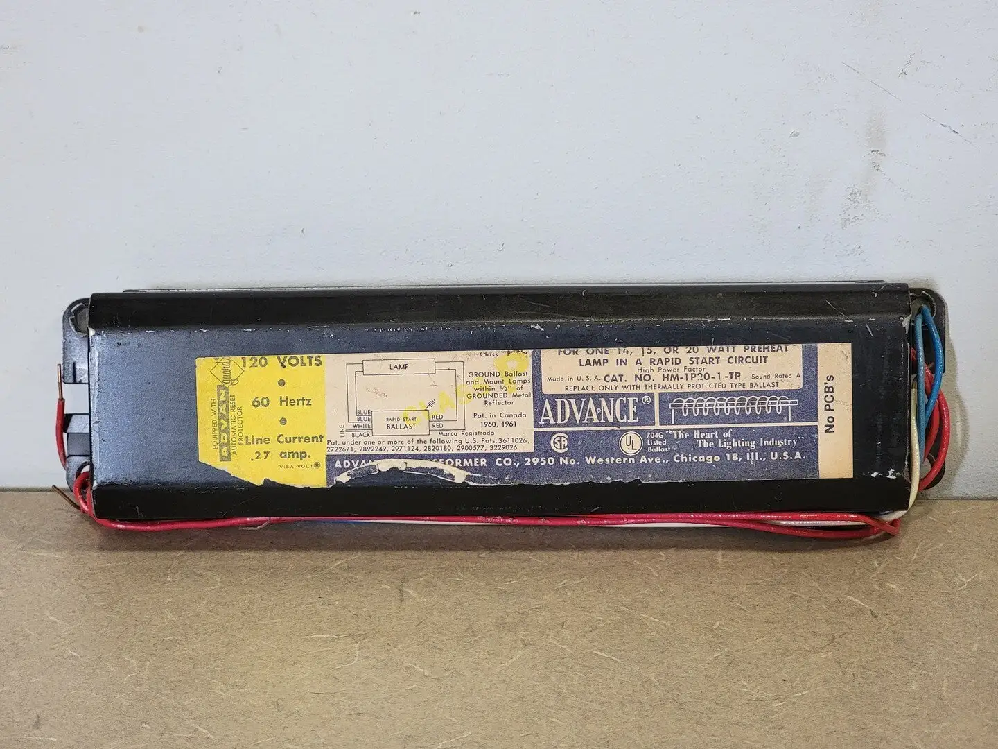 USED ADVANCE TRANFORMER CO HM-1P20-1-TP