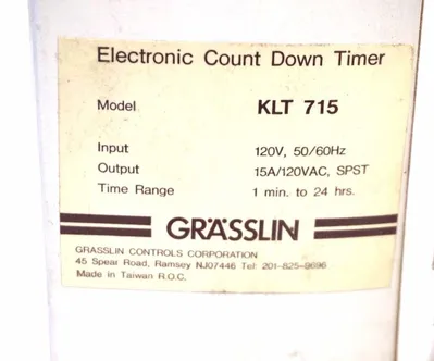 NEW GRASSLIN KLT-715 ELECTRONIC TIMER KLT715