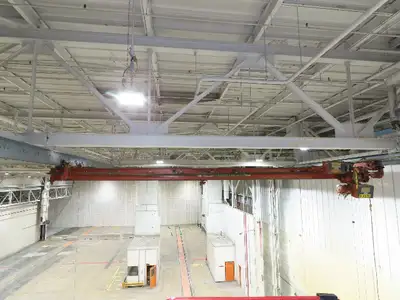 Cleveland Tramrail P&H 1 Ton Single Girder Underhung Bridge Crane 26' 9" Span