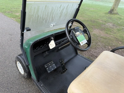 (1) 2015 E-Z-Go golf cart with a Kawasaki gas engine, includes canopy, ball cover, club cover, fold-...