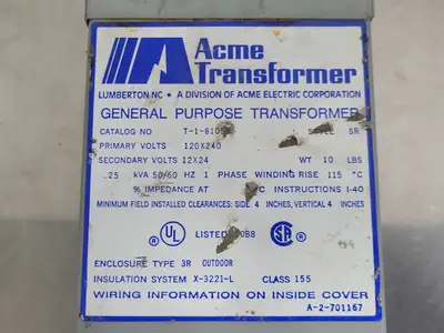 USED ACME TRANSFORMER T-1-8105