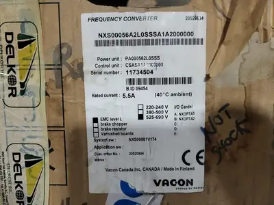 USED VACON NXS00056A2L0SSSA1A2000000