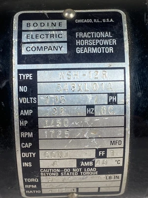 Used Bodine NSH-12R Tooling & Accessories (Other) California US | Heavy Wall Consulting #1310621