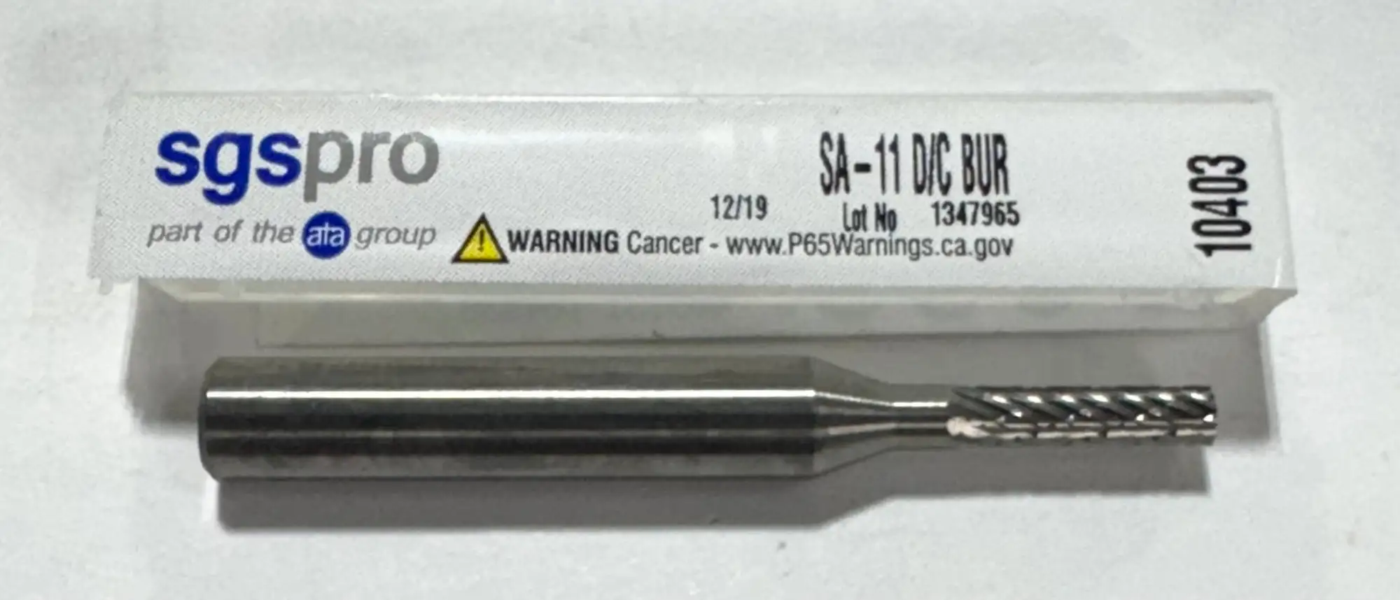 SGS PRO 1/8" Carbide Burr SA-11, Cylinder, Double Cut
