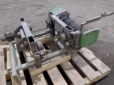10 TON STAHL SINGLE-GIRDER OVERHEAD CRANE CABLE HOIST & POWER TROLLEY: STOCK #19748