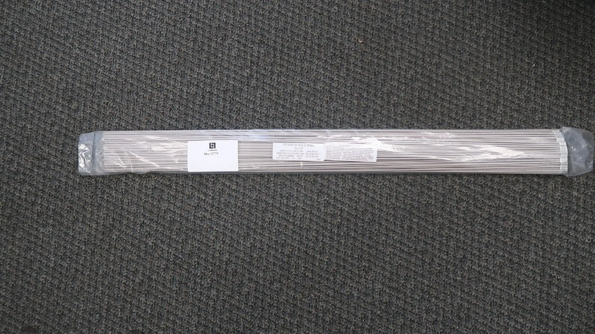 Titanium Welding Rods- Grade 1/2 (ERTi-1/ERTi-2), 1/8" x 36", 10 lb Pack