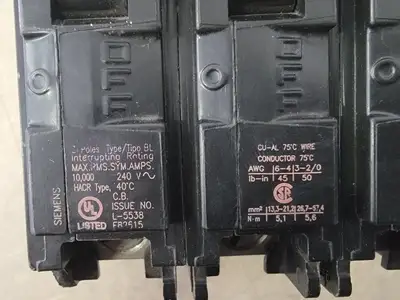 Used SIEMENS B3100 Switchgears British Columbia CA | Lenmark #239112
