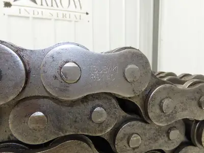 Tsubaki RS140-3-RP 3 Strand Roller Chain 1-3/4" Pitch Riveted 1" Roller 10 Feet