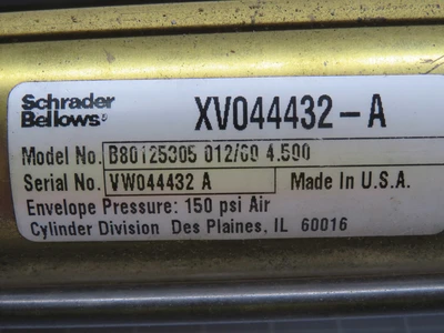 Used SCHRADER BELLOWS _UNKNOWN_ Pneumatic Cylinders Texas US | OCO Industrial #1703782