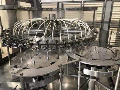USED 2014 ZHANG J IAGANG, BEIJING CHINA TRI-BLOCK 40 VALVE BOTTLE RINSER, FILLER, CAPPER
