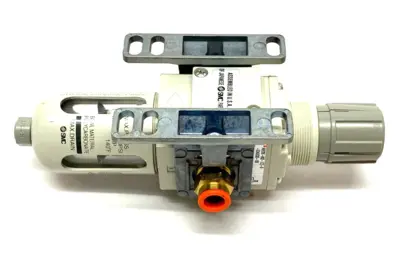 AW20K-N02-1CZ-B | SMC  Modular Filter Regulator 3~30psi Set Press w/ Dual Spacers - New – Open box