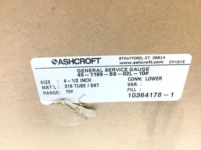 Ashcroft 45-1189-SS-02L-10 – 238A520-01 General Service Gauge 4-1/2″ Inches