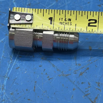 (6) SS 316 3/8”OD Male z54/L23 Straight Connector Tube Fittings NNB + Warranty