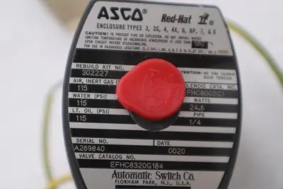 ASCO EFHC8320G184 RED-HAT II 120V-AC 1/4IN NPT SOLENOID VALVE - STOCK K-3256CC