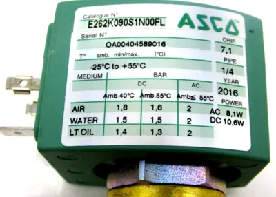 NEW ASCO E262K090S1N00FL SOLENOID VALVE