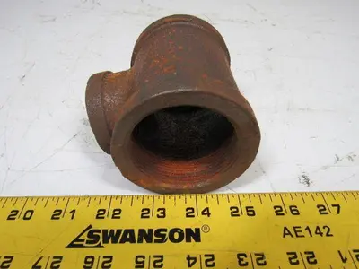 2" x 1-1/4" x 2" Black Iron Pipe Reducing Tee Fitting NPT Lot Of 21