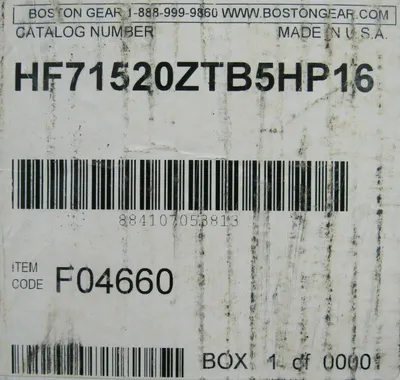 NEW BOSTON GEAR HF71520ZTB5HP16 SPEED REDUCER 20:1