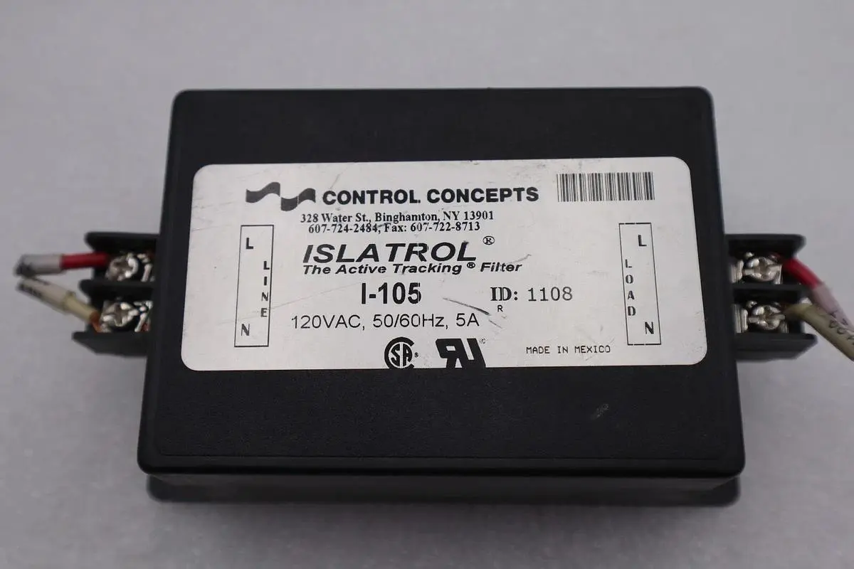 CONTROL CONCEPTS I-105 ISLATROL ACTIVE TRACKING FILTER 120VAC 50/60HZ 5A #L-634
