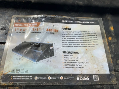 Used WOLVERINE TDB-11-66W 66” SKID STEER TRACK DUTY BUCKET Skid Steer Buckets Michigan US | Miedema Asset Management Group #1325560