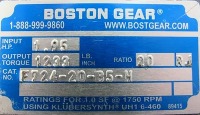 NEW BOSTON GEAR F724-20-B5-H SPEED REDUCER 20:1 F72420B5H