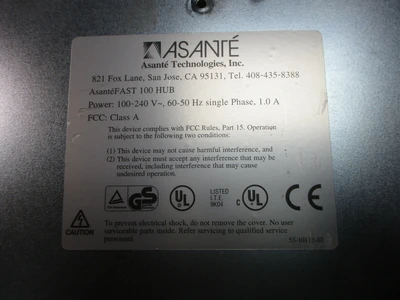USED Asante Fast 100 Hub/12 Does Not Apply