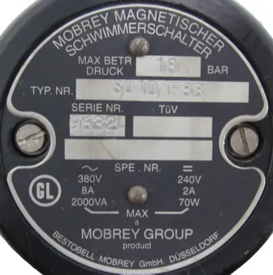 NEW MOBREY S01D/F83 LEVEL SWITCH FLOAT S01DF83