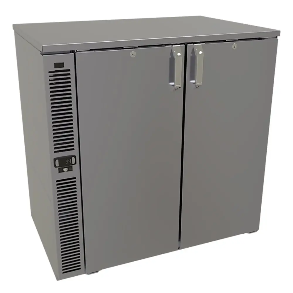 Glastender F1SB36 2 Section Glass Chiller w/ 223 Mug Capacity - Black, 120v