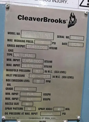Used 2018 CLEAVER BROOKS CBEX-E 700-700-150ST Boilers Florida US | C3 SURPLUS LLC #1482136