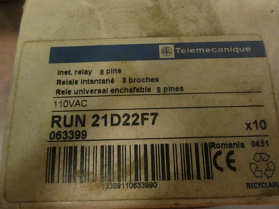 USED TELEMECANIQUE RUN 21D22 F7
