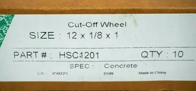 10 NEW NORTON HSC1201 HIGH SPEED BLADE 12" CUT-OFF WHEEL