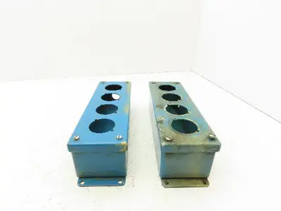 42mm Pushbutton 4-Button Operator Control Station 10x3x3" Enclosure Lot of 2
