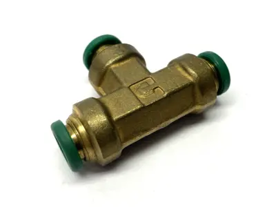 USED PARKER PRESTOLOK BRASS UNION TEE PUSH TO CONNECT 5/16"
