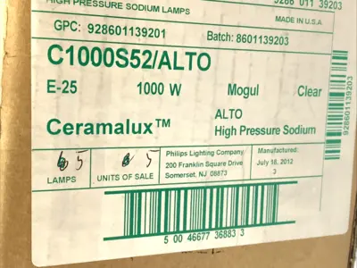 New | in-Stock Philips High Pressure Sodium Lamp 1000W BOX OF 6 Lamps Michigan US | Maverick Industrial Sales #1401692