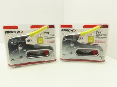 Arrow T59P Staple Gun for Wire/Cable Fasteners Data/Video/Communication Lot of 2
