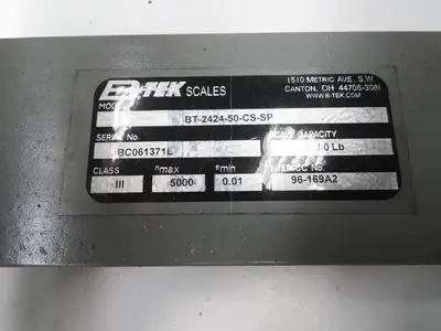 MODEL 560 B-Tek BT-2424-50-CS-SP Scale With GSE Digital Readout 50 Lbs Capacity