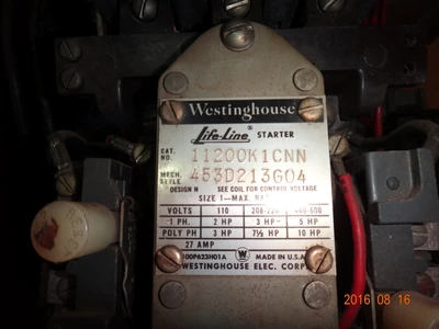 Westinghouse 11-300 series Motor Control Center Bucket Size 1