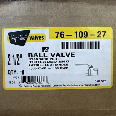 NEW APOLLO VALVES 76-109-27