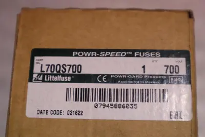Littelfuse L70QS700 POWR-SPEED ROUND-BODY 2ND GEN SEMICONDUCTOR FUSE STOCK 5793