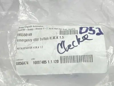 New | in-Stock Knapp Emergency Stop Button H.M.K 1,5 Relays & Switches Michigan US | Maverick Industrial Sales #1395238
