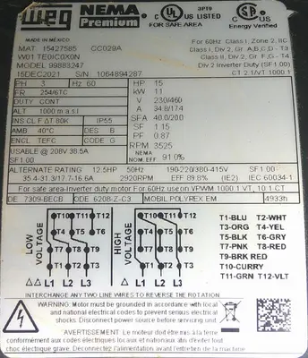 SPC9349  Pump Grundfos vertical centrifugal pump model CRI10-14 FK-FGJ-A-F-HQQE-NX2, 15 hp