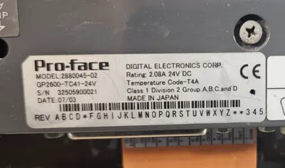 Pro-face 2880045-02 Panel View 2.08A 24 VDC (BIN755)