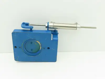 Steel Hopper Feed Bin Pneumatic Flap Gate 3"Opening 6-1/4"x7" Flange Blue