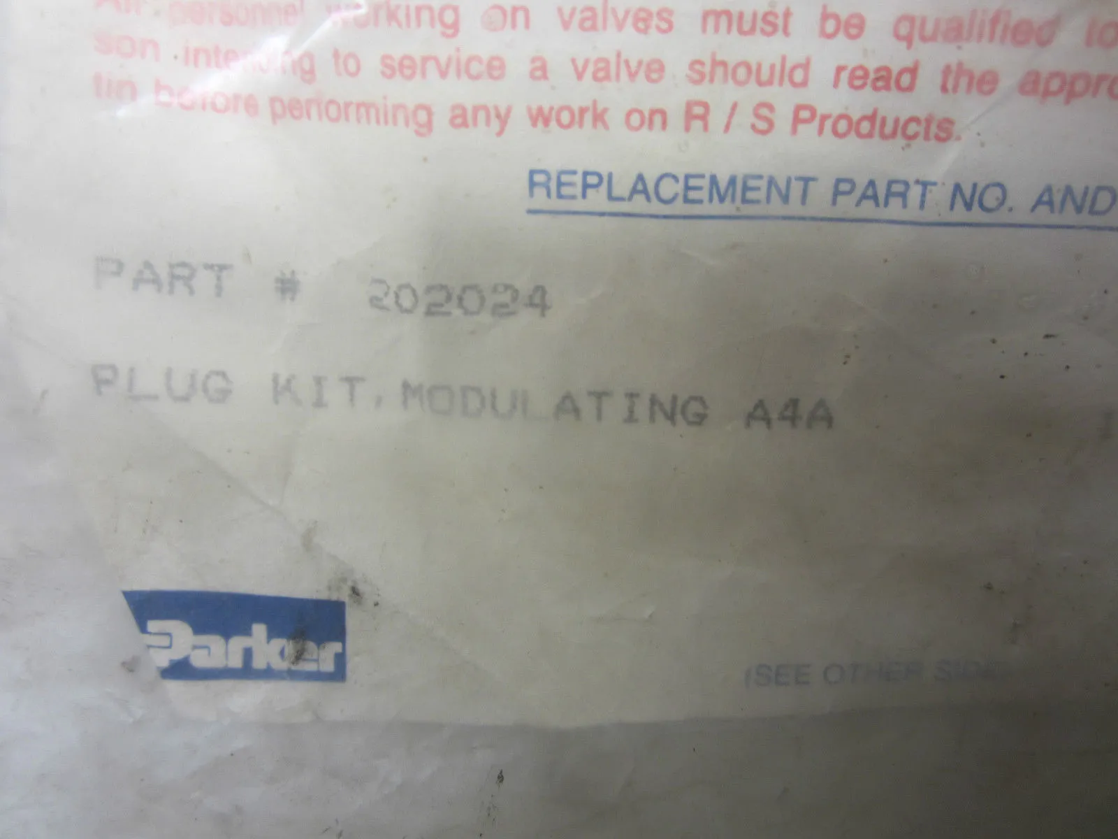 New Parker 202024 Plug Kit A4A 1-5/8
